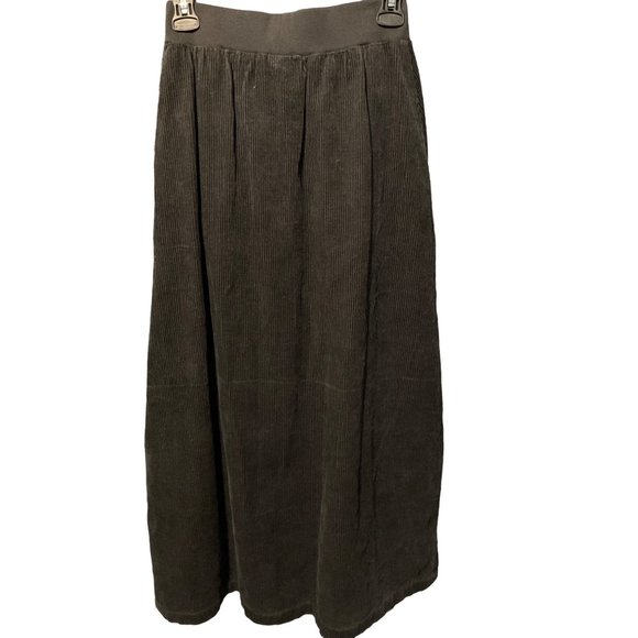 POETRY Corduroy Hemp Cotton Pull On Skirt NWT in Charcoal Grey sz. 2 - Picture 2 of 7
